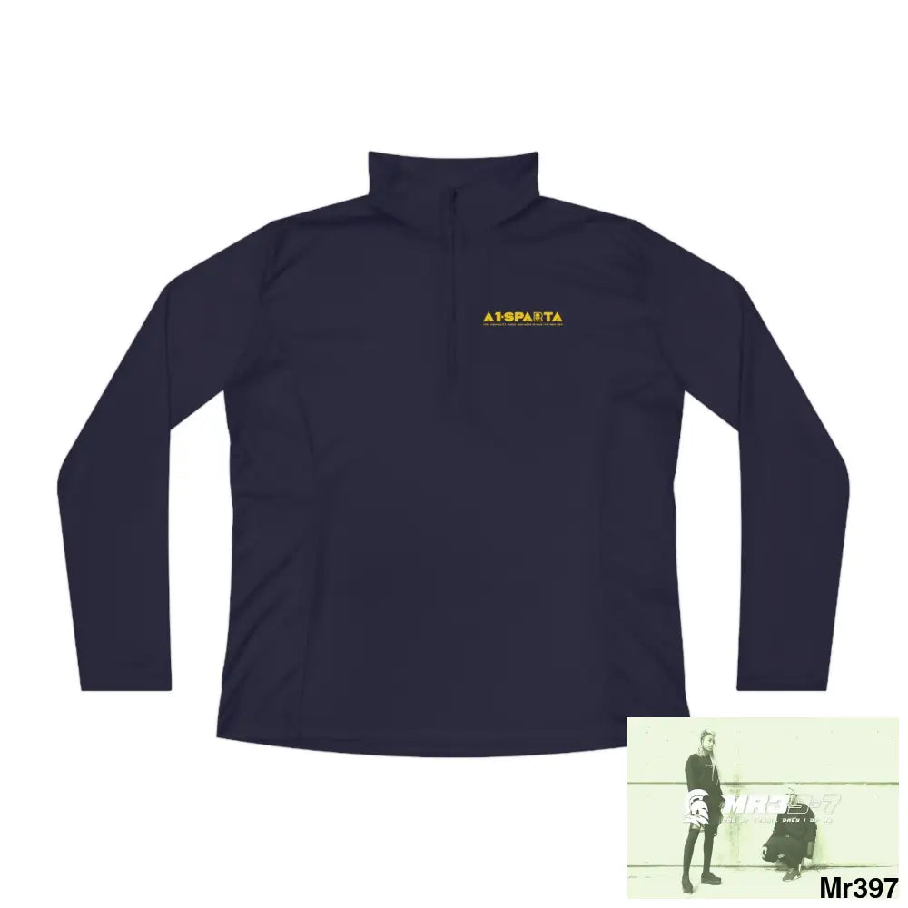 A1- Sparta -Ladies Quarter-Zip Pullover True Navy / XS Long-sleeve