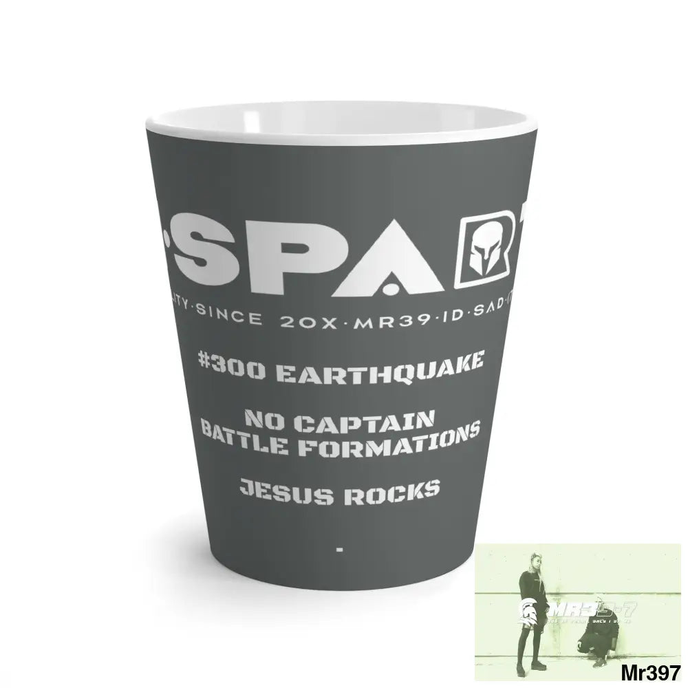 A1•Sparta Latte Mug #300 EarthQuake No Captain Battle Formations / Jesus Rocks • 12oz Mug