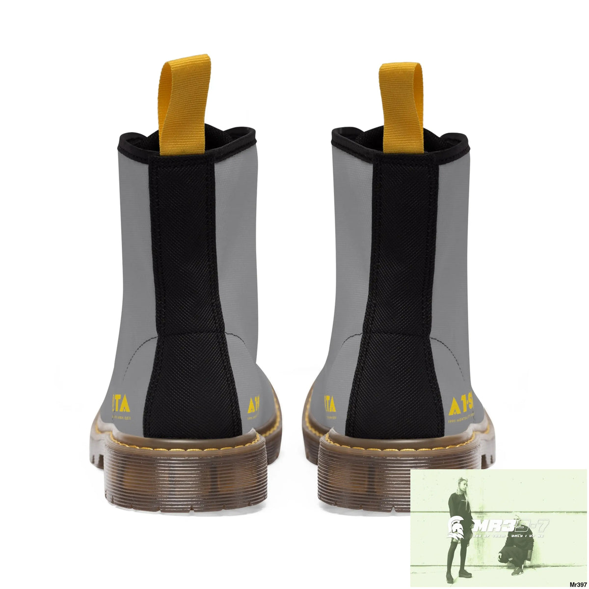 A1-Sparta Light Grey Canvas Boots AOP Shoes