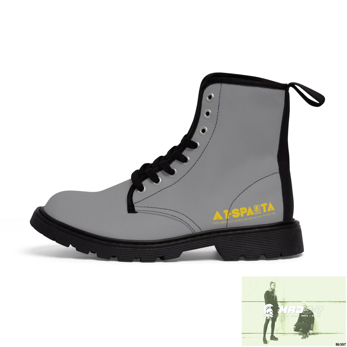 A1-Sparta Light Grey Canvas Boots AOP Shoes