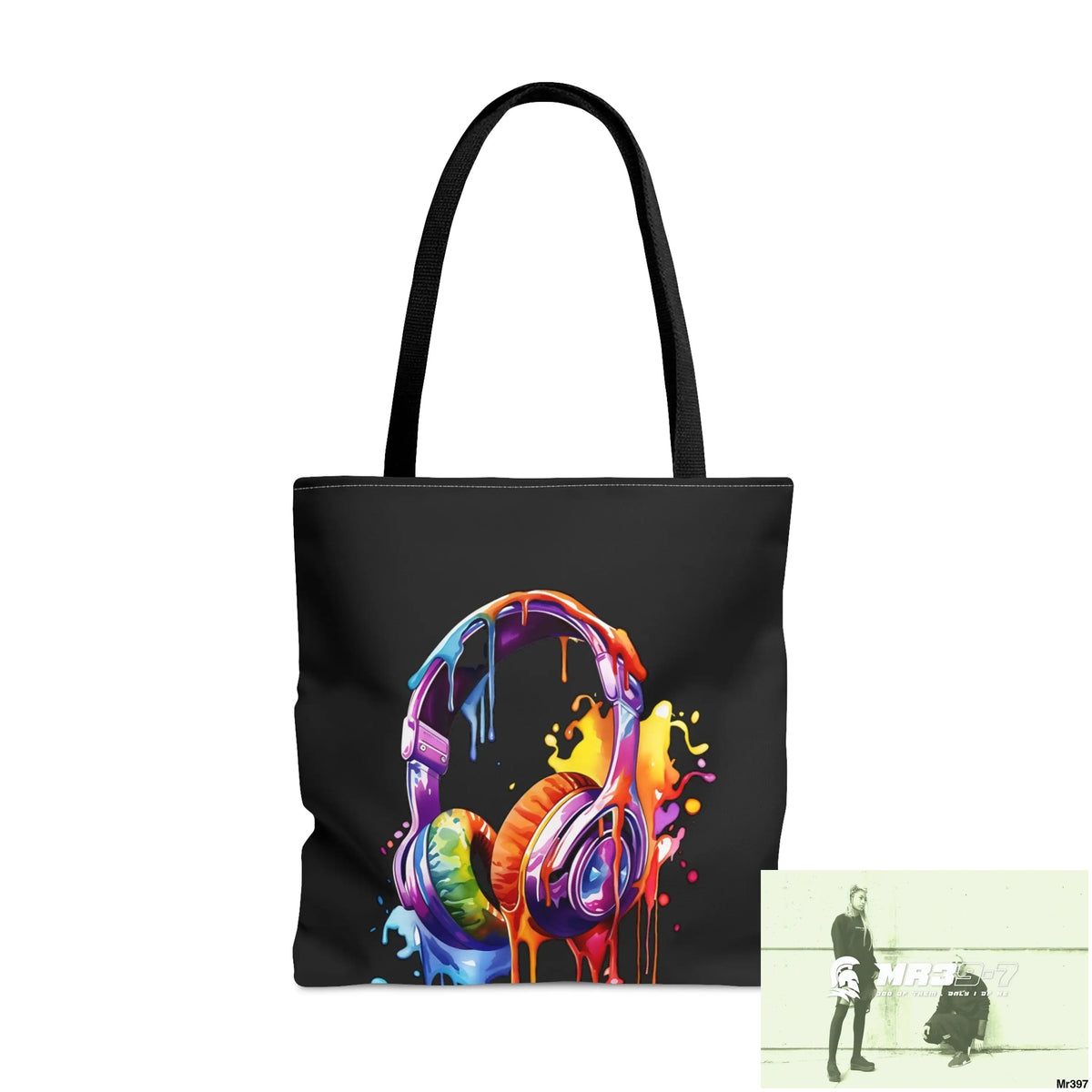 A1-Sparta Melting HeadphonesTote Bag (AOP) Large Bags