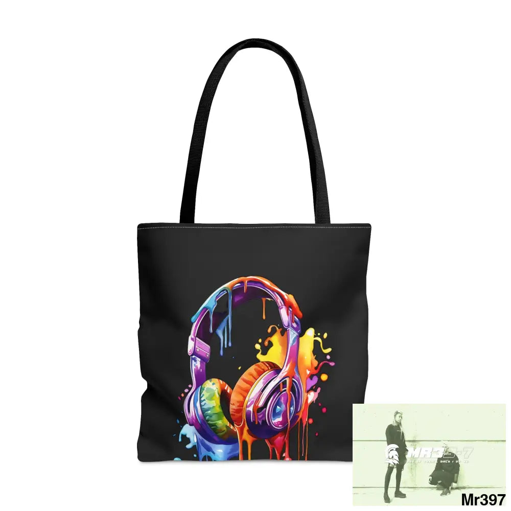 A1-Sparta Melting HeadphonesTote Bag (AOP) Large Bags