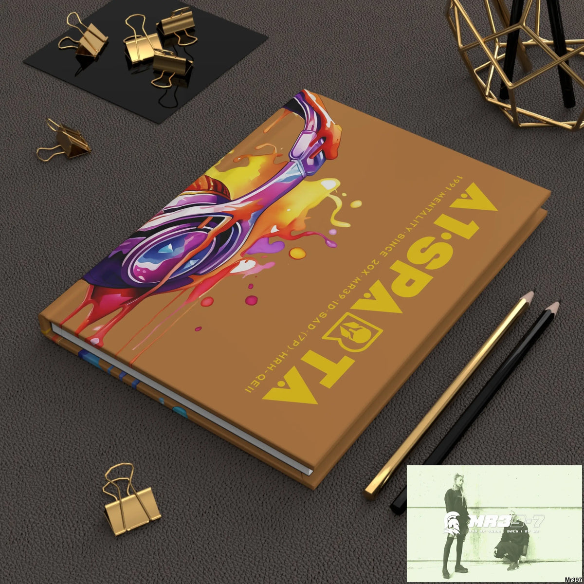 A1• Sparta Melting Headset Hardcover Journal Matte Journal Paper products