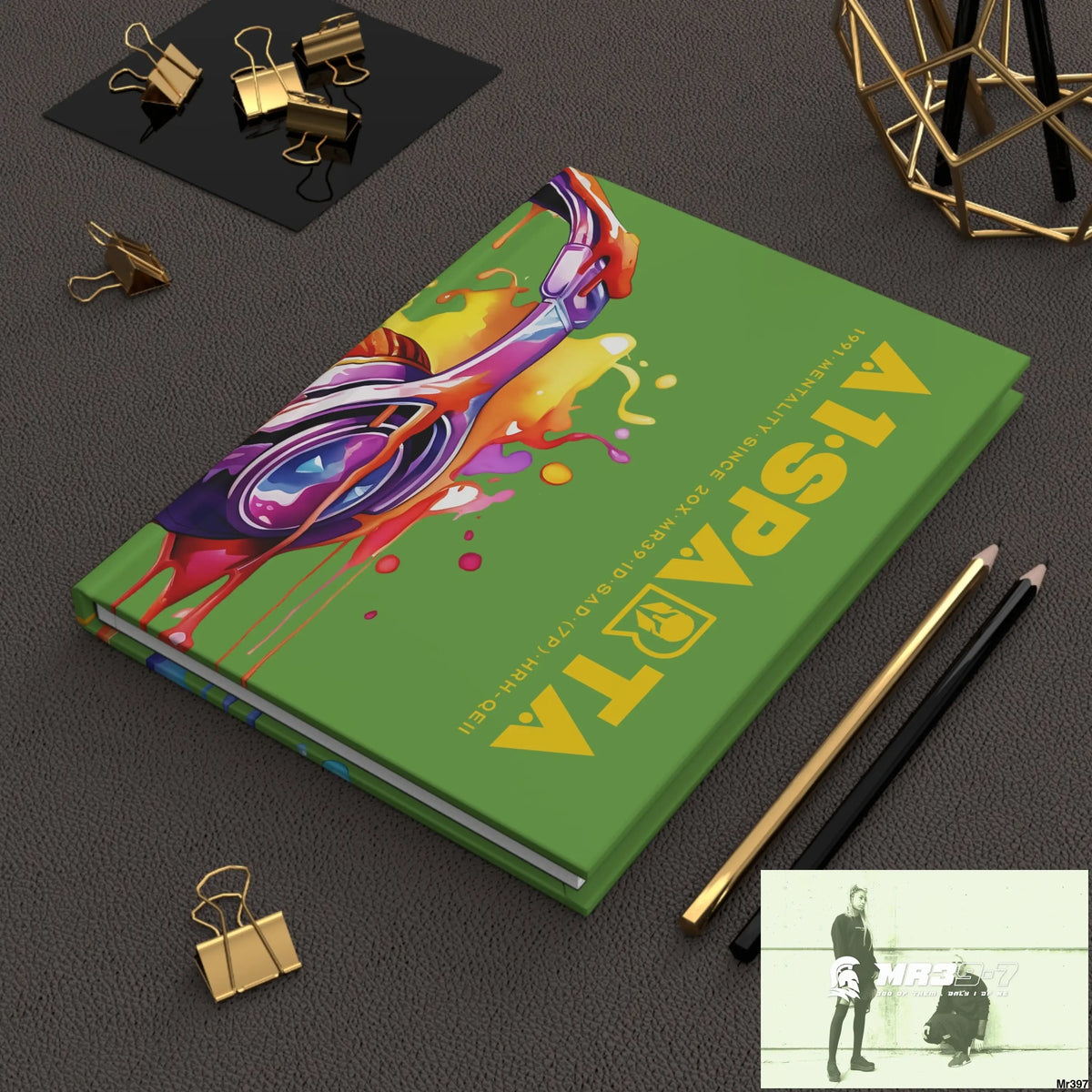 A1• Sparta Melting Headset Hardcover Journal Matte Journal Paper products
