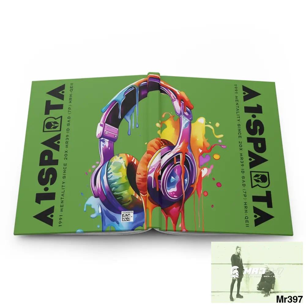 A1• Sparta Melting Headset Hardcover Journal Matte Journal Paper products