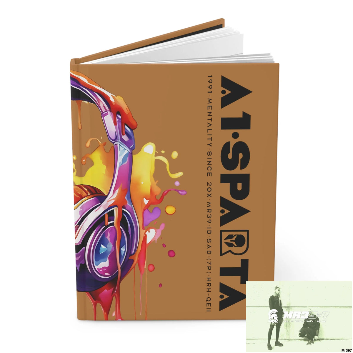 A1• Sparta Melting Headset Hardcover Journal Matte Journal Paper products
