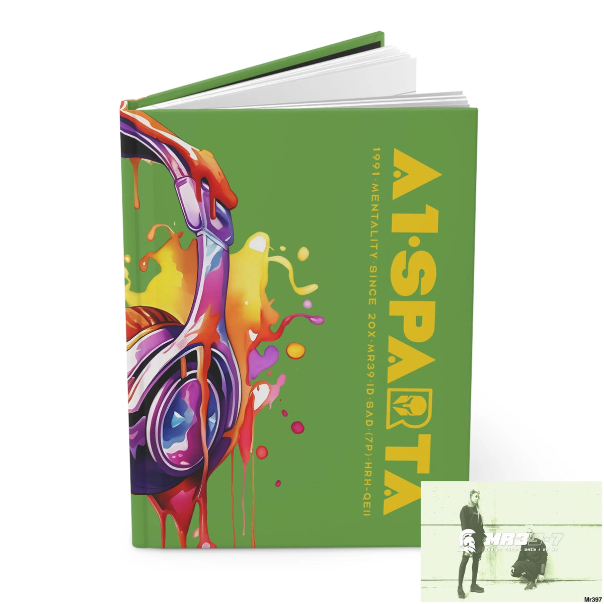A1• Sparta Melting Headset Hardcover Journal Matte Journal Paper products