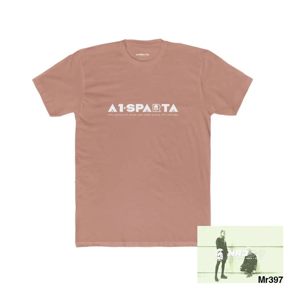 A1-Sparta Men’s Cotton Crew Tee Solid Desert Pink / S T-Shirt