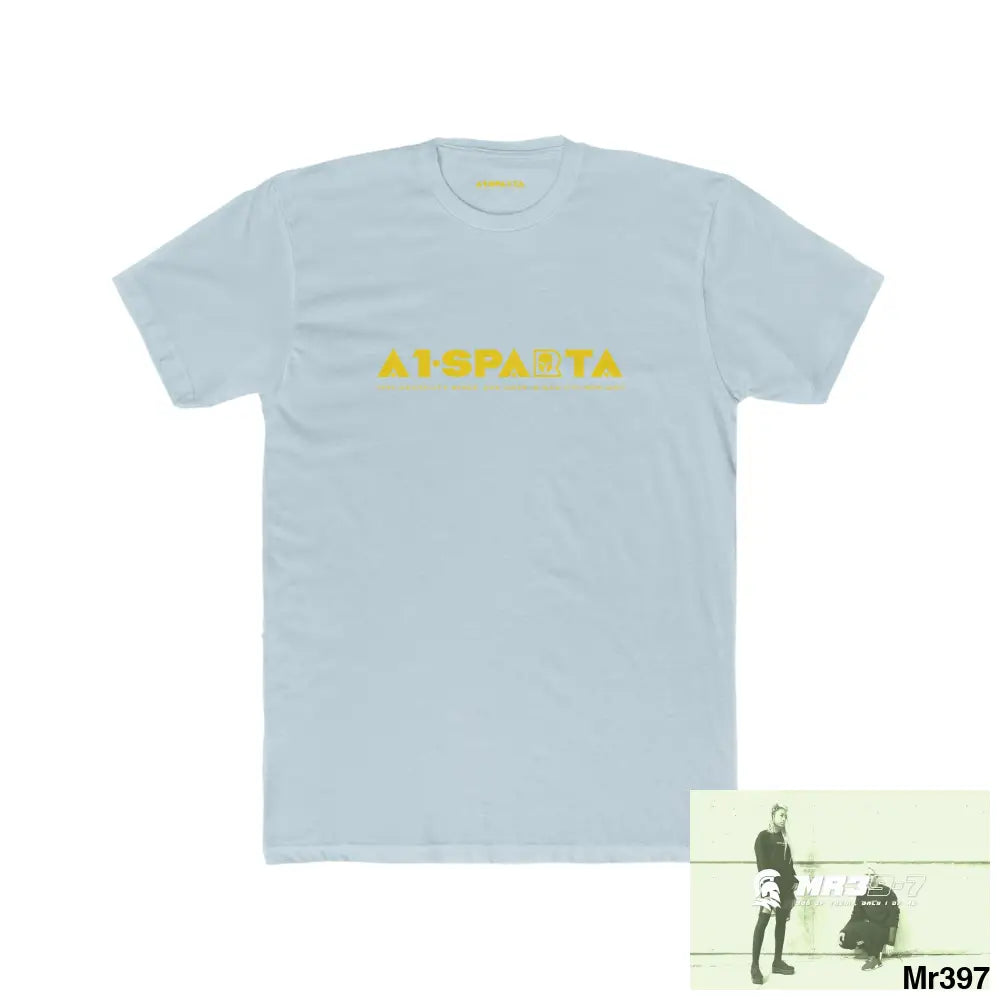 A1•Sparta Men’s Cotton Crew Tee Solid Light Blue / S T-Shirt