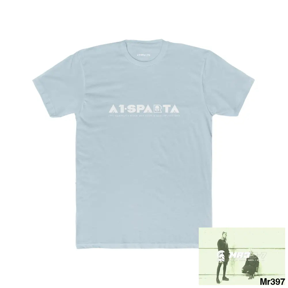 A1-Sparta Men’s Cotton Crew Tee Solid Light Blue / S T-Shirt