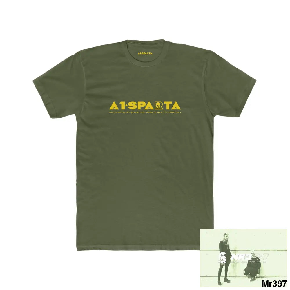 A1•Sparta Men’s Cotton Crew Tee Solid Military Green / XS T-Shirt