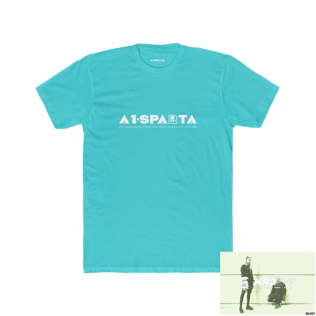 A1-Sparta Men’s Cotton Crew Tee Solid Tahiti Blue / S T-Shirt