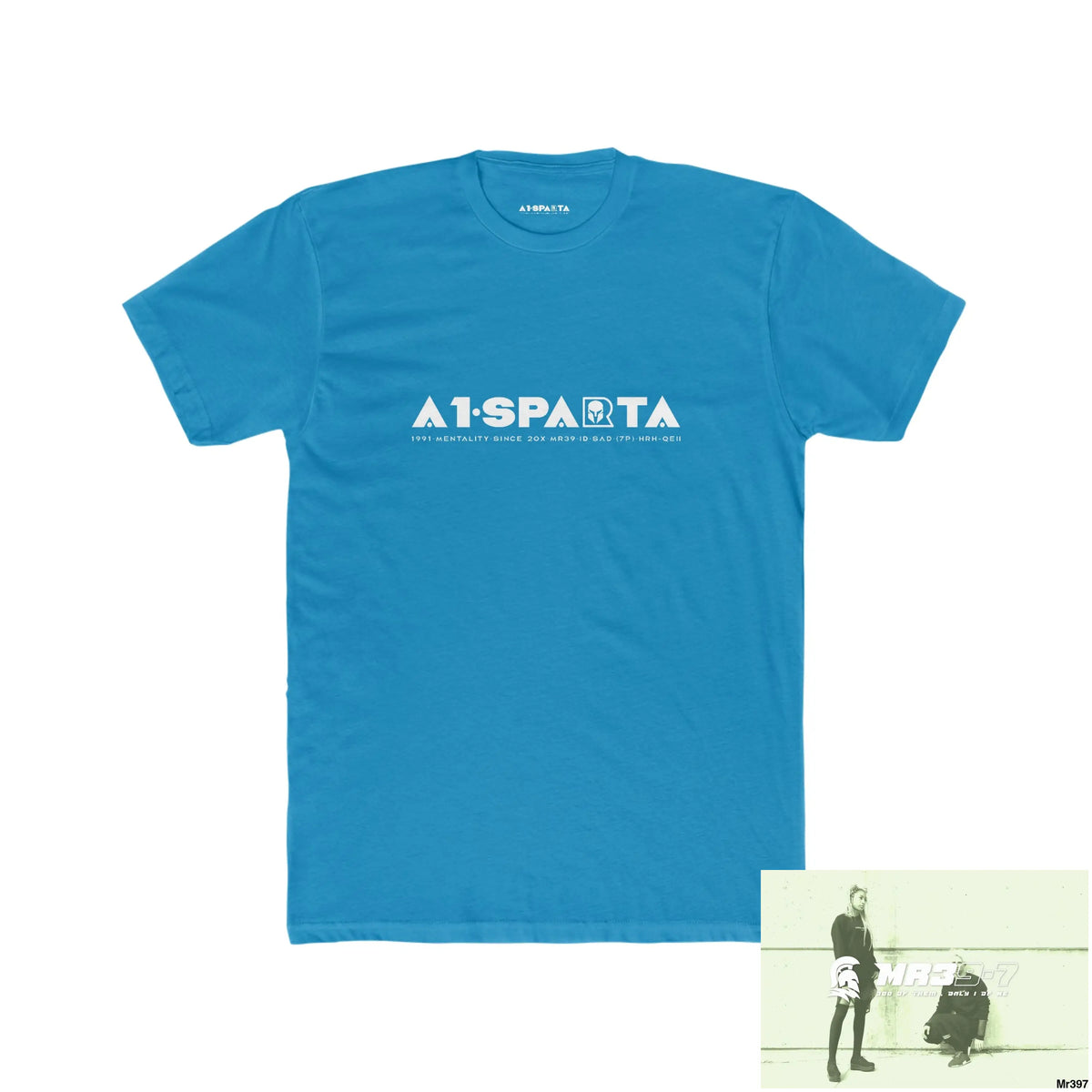A1-Sparta Men’s Cotton Crew Tee Solid Turquoise / S T-Shirt