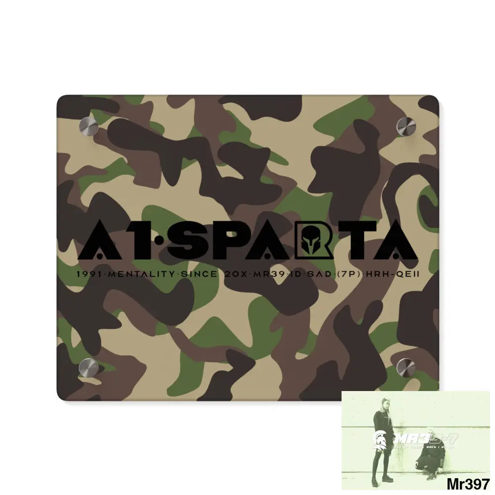 A1-Sparta Military Mentality 1991 Style Acrylic Wall Art Panels 10″ x 8″ (Horizontal) / 0.25’’ Home Decor