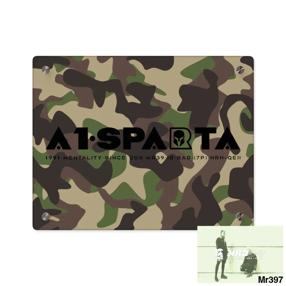 A1-Sparta Military Mentality 1991 Style Acrylic Wall Art Panels 14″ x 11″ (Horizontal) / 0.25’’ Home Decor