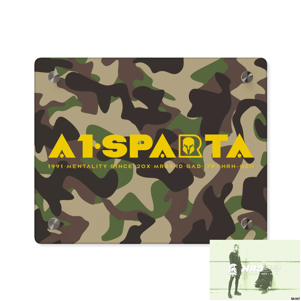 A1-Sparta Military Mentality 1991 Style Acrylic Wall Art Panels 10″ x 8″ (Horizontal) / 0.25’’ Home Decor