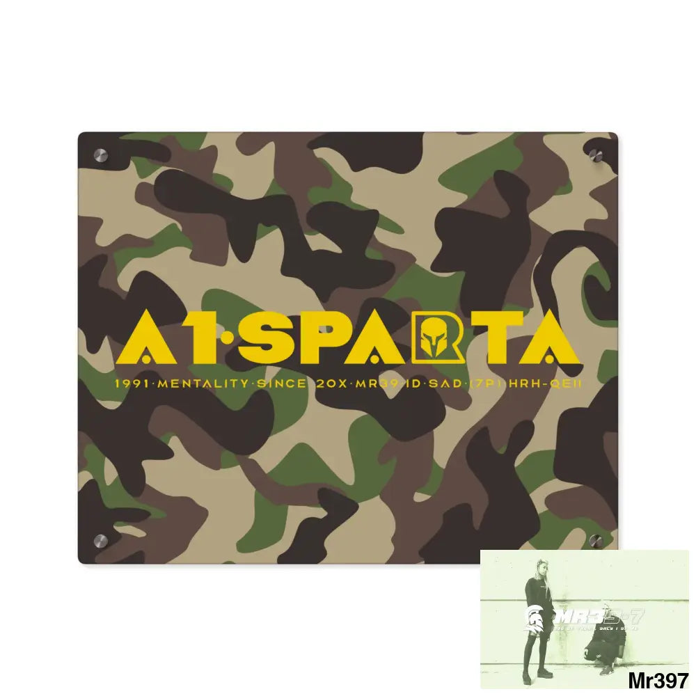 A1-Sparta Military Mentality 1991 Style Acrylic Wall Art Panels 20″ x 16″ (Horizontal) / 0.25’’ Home Decor