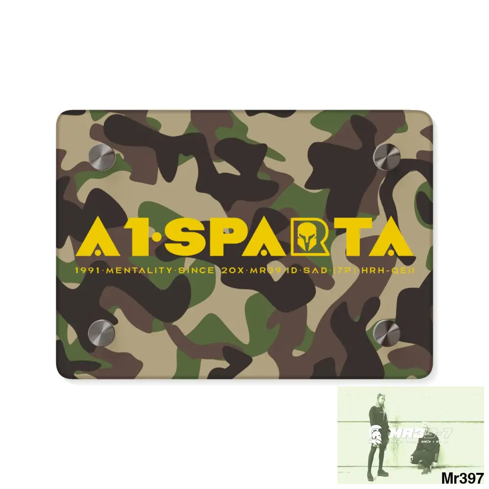 A1-Sparta Military Mentality 1991 Style Acrylic Wall Art Panels 7’’ x 5’’ (Horizontal) / 0.25’’ Home Decor