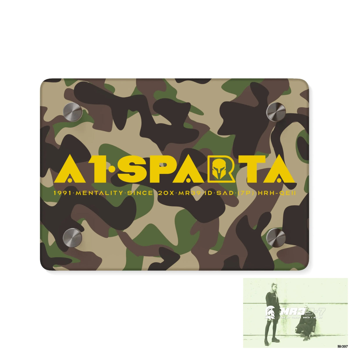 A1-Sparta Military Mentality 1991 Style Acrylic Wall Art Panels 7’’ x 5’’ (Horizontal) / 0.25’’ Home Decor