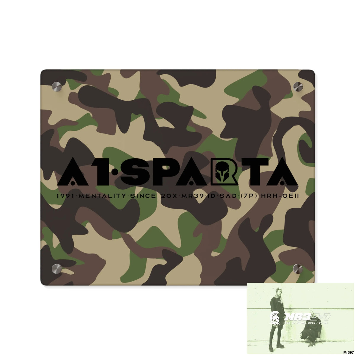 A1-Sparta Military Mentality 1991 Style Acrylic Wall Art Panels 14″ x 11″ (Horizontal) / 0.25’’ Home Decor
