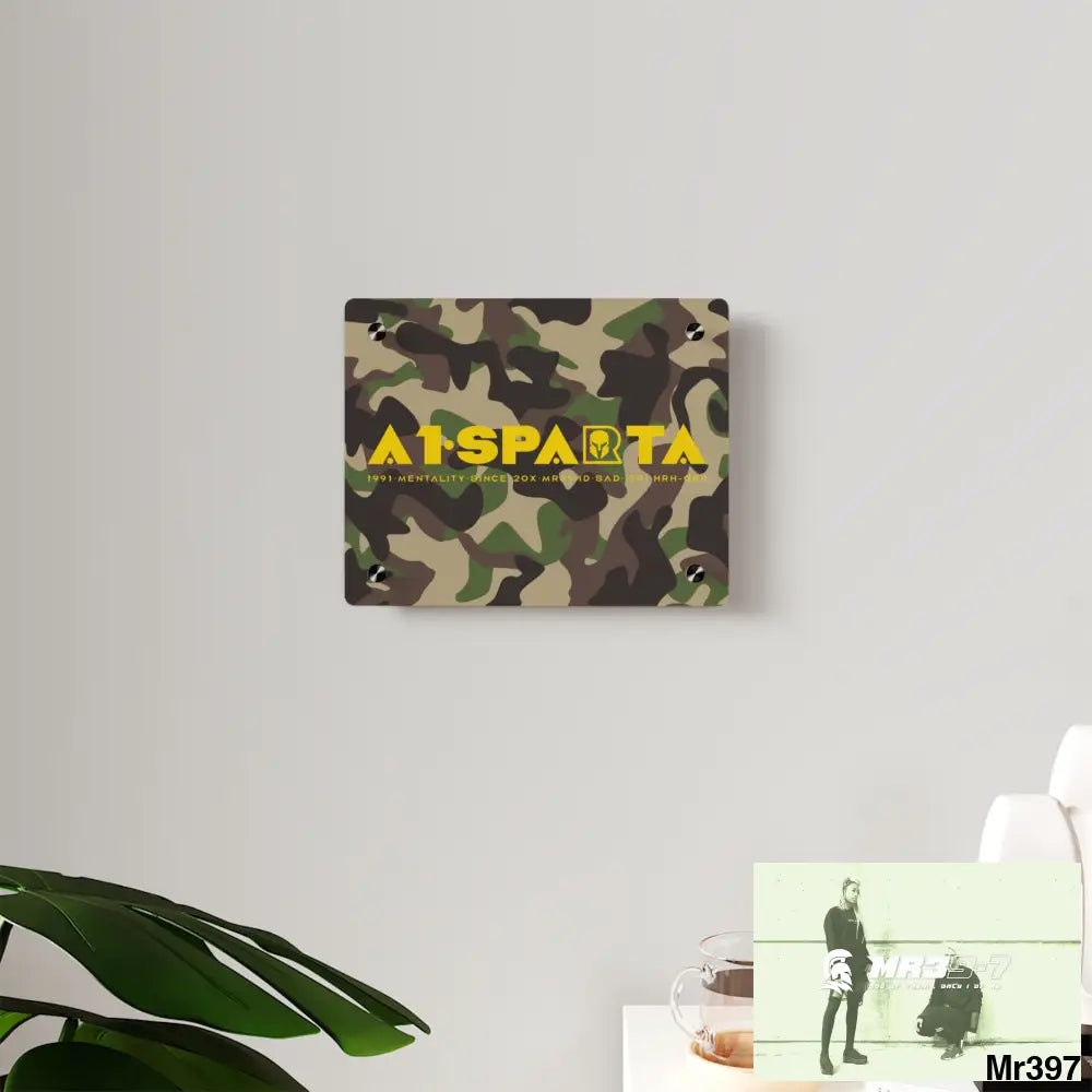 A1-Sparta Military Mentality 1991 Style Acrylic Wall Art Panels Home Decor