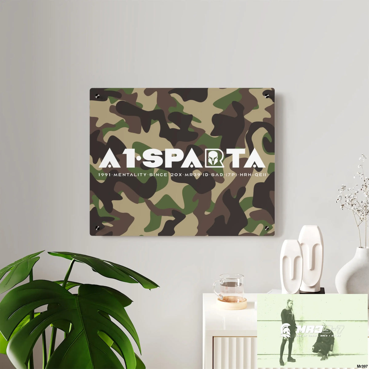 A1-Sparta Military Mentality 1991 Style Acrylic Wall Art Panels Home Decor