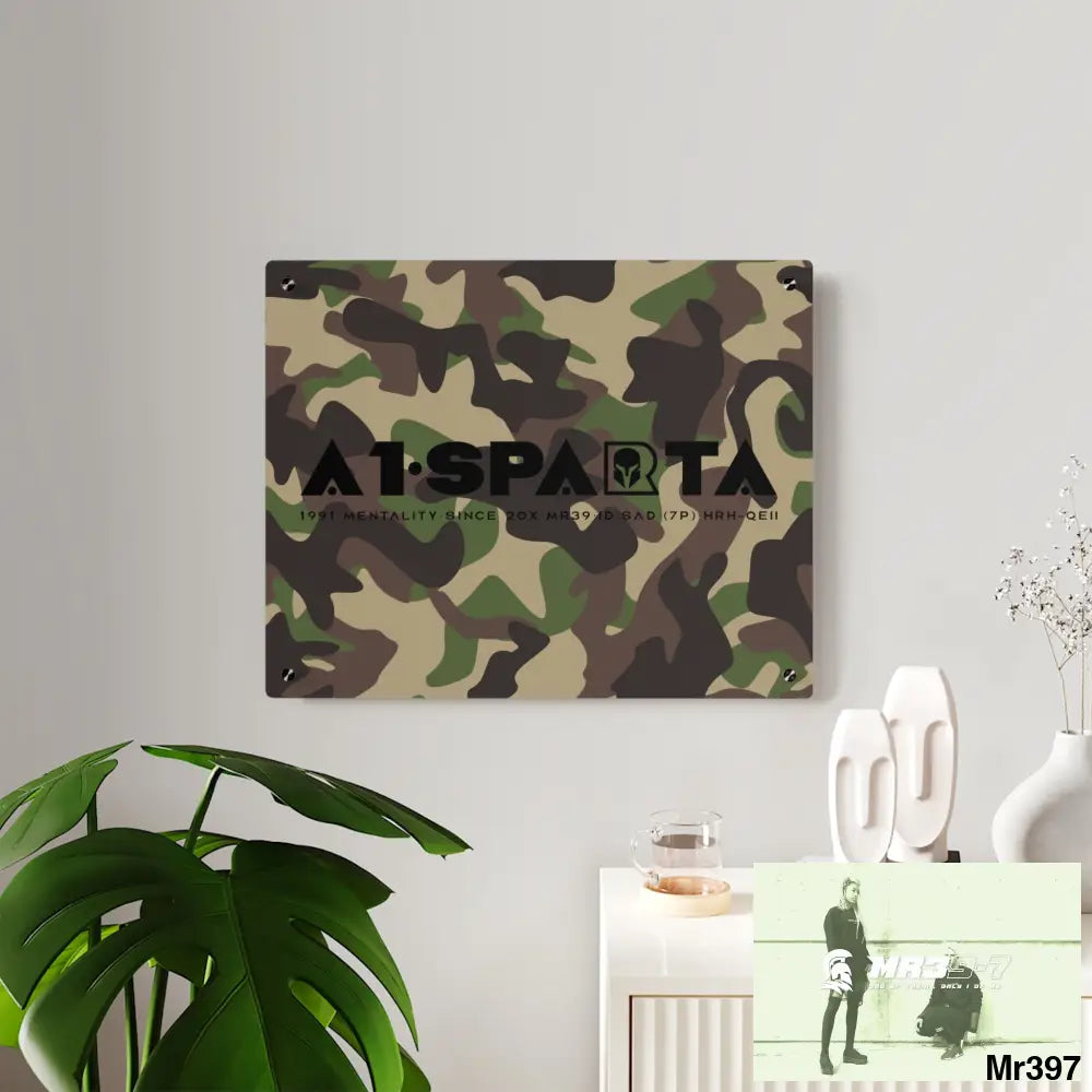 A1-Sparta Military Mentality 1991 Style Acrylic Wall Art Panels Home Decor
