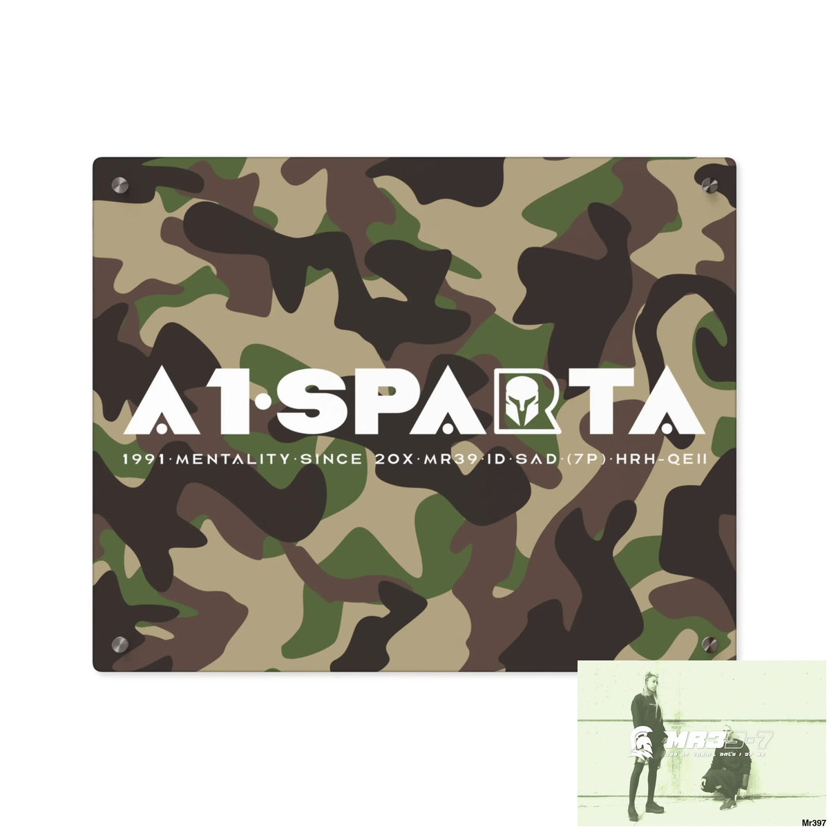 A1-Sparta Military Mentality 1991 Style Acrylic Wall Art Panels 20″ x 16″ (Horizontal) / 0.25’’ Home Decor