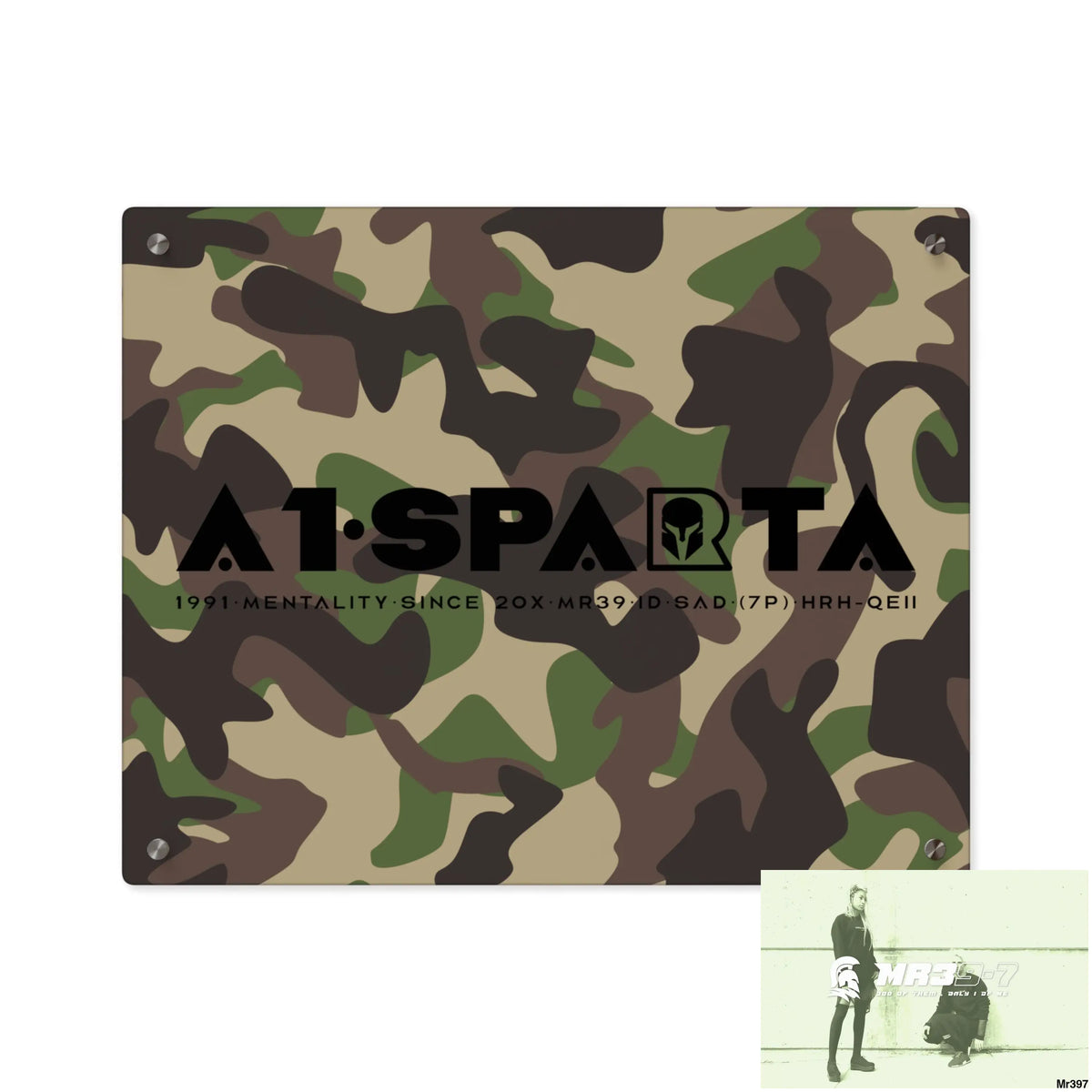 A1-Sparta Military Mentality 1991 Style Acrylic Wall Art Panels 20″ x 16″ (Horizontal) / 0.25’’ Home Decor