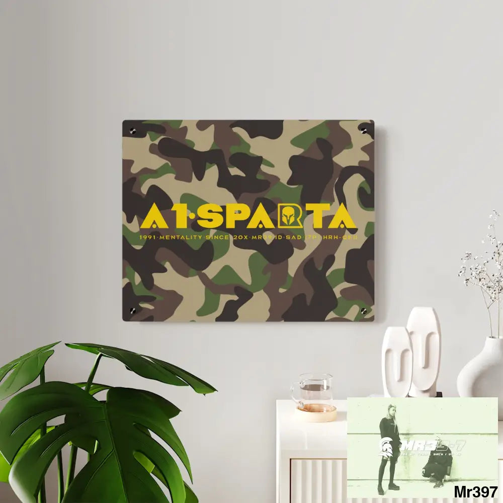 A1-Sparta Military Mentality 1991 Style Acrylic Wall Art Panels Home Decor