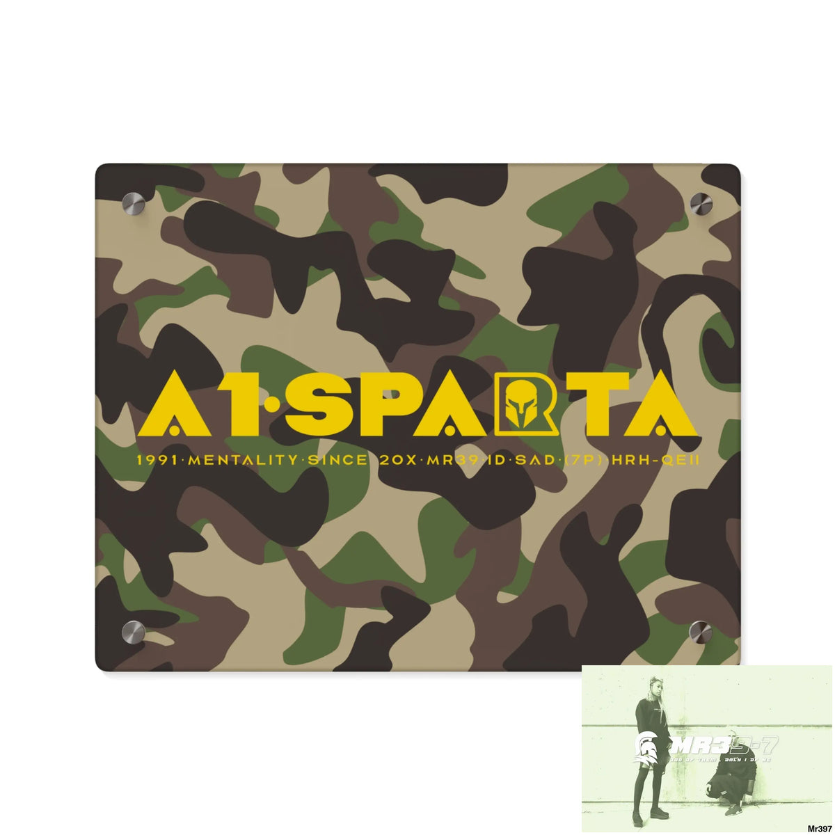 A1-Sparta Military Mentality 1991 Style Acrylic Wall Art Panels 14″ x 11″ (Horizontal) / 0.25’’ Home Decor