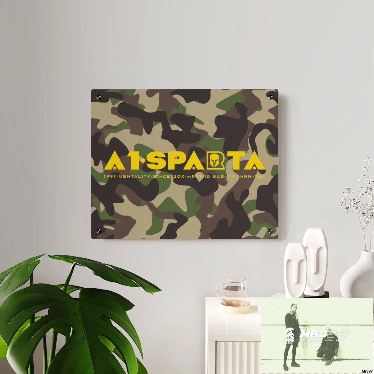 A1-Sparta Military Mentality 1991 Style Acrylic Wall Art Panels Home Decor