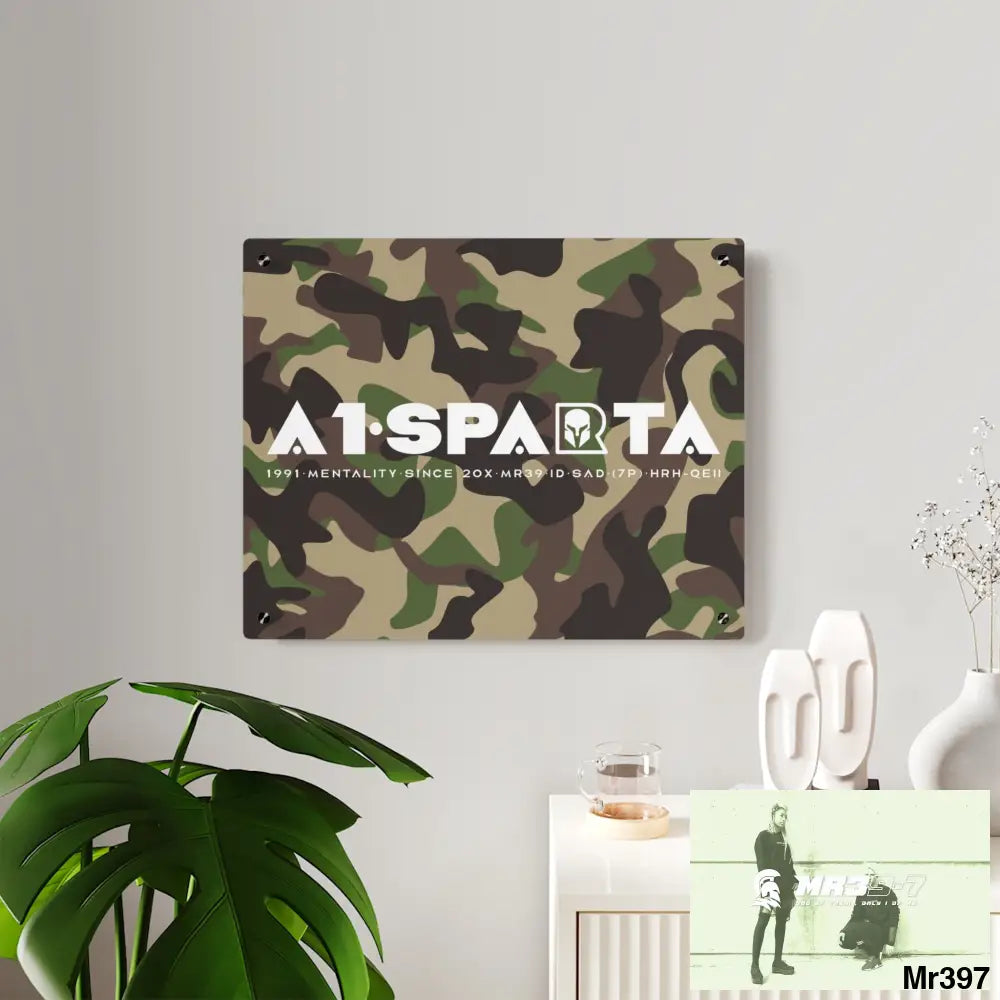 A1-Sparta Military Mentality 1991 Style Acrylic Wall Art Panels Home Decor