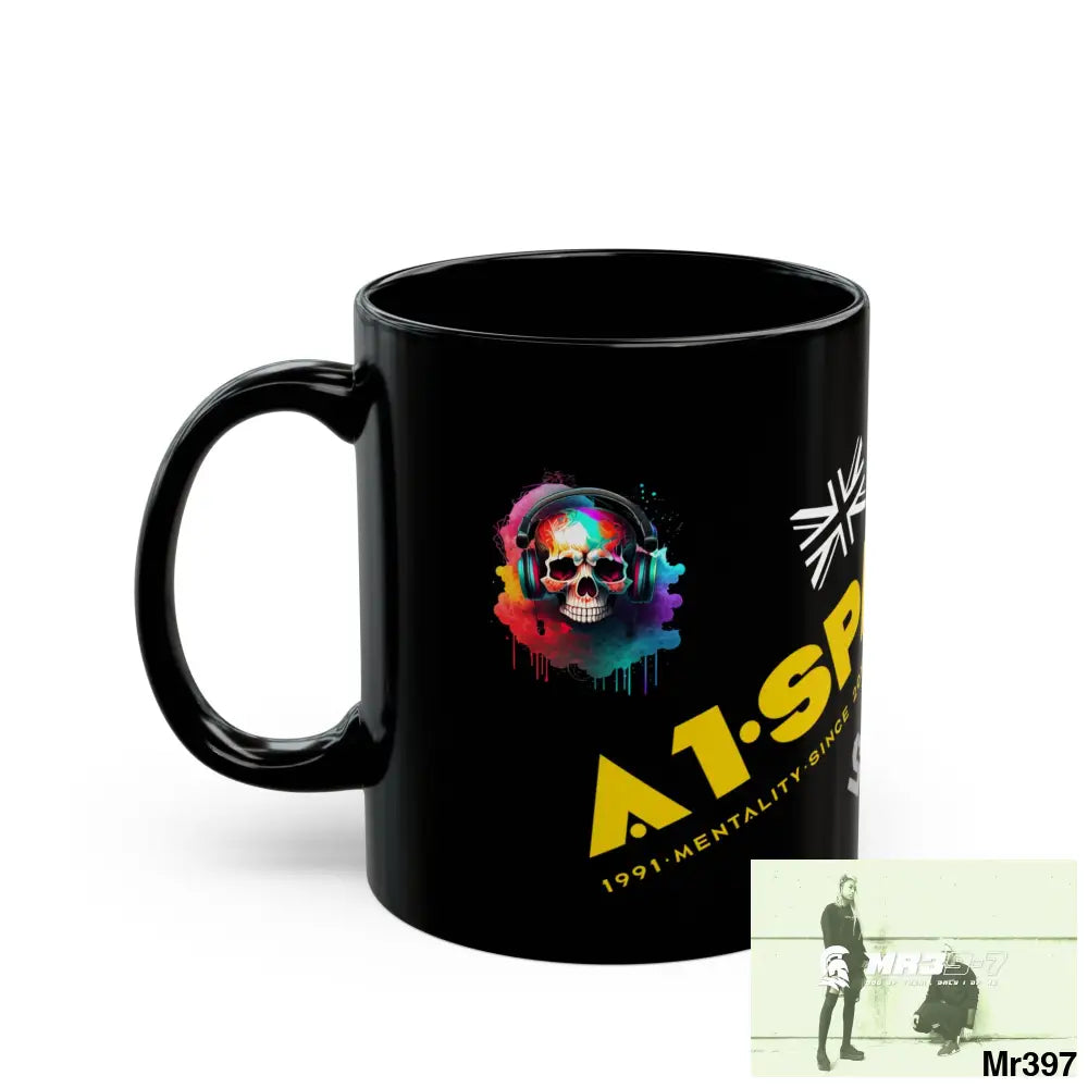 A1-Sparta Music / 55’ s back 11oz Tactical GB / Wales Black Mug Mental Health VAR / My Life My Deaths Their Plans