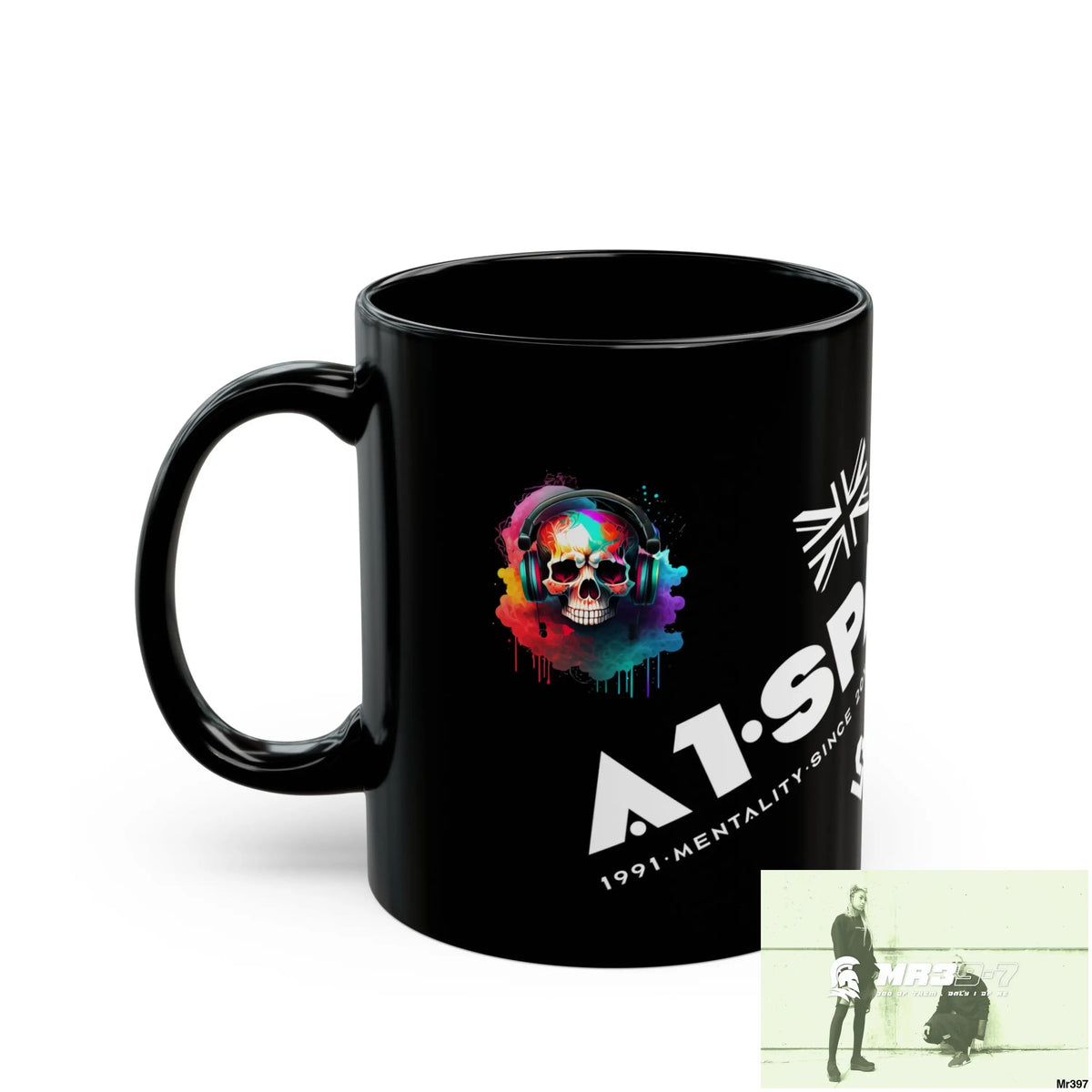 A1-Sparta Music / 55’ s back 11oz Tactical GB / Wales Black Mug Mental Health VAR / My Life My Deaths Their Plans