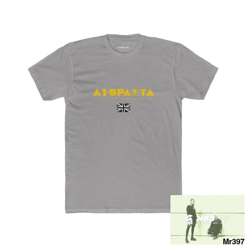 A1-Sparta My Life My Deaths Their Plans,Failed 2001-2024 Tactical GB Men’s Cotton Crew Tee Solid Light Grey / S T-Shirt