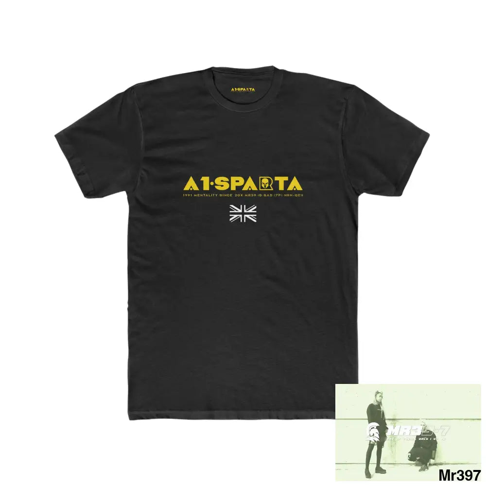 A1•Sparta My life My Deaths Their Plans Failed. Men’s Cotton Crew Tee Solid Black / XS T-Shirt