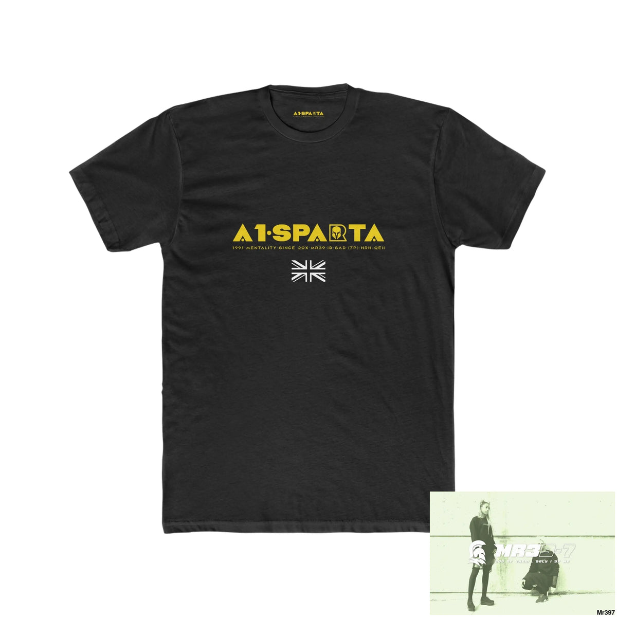 A1•Sparta My life My Deaths Their Plans Failed. Men’s Cotton Crew Tee Solid Black / XS T-Shirt