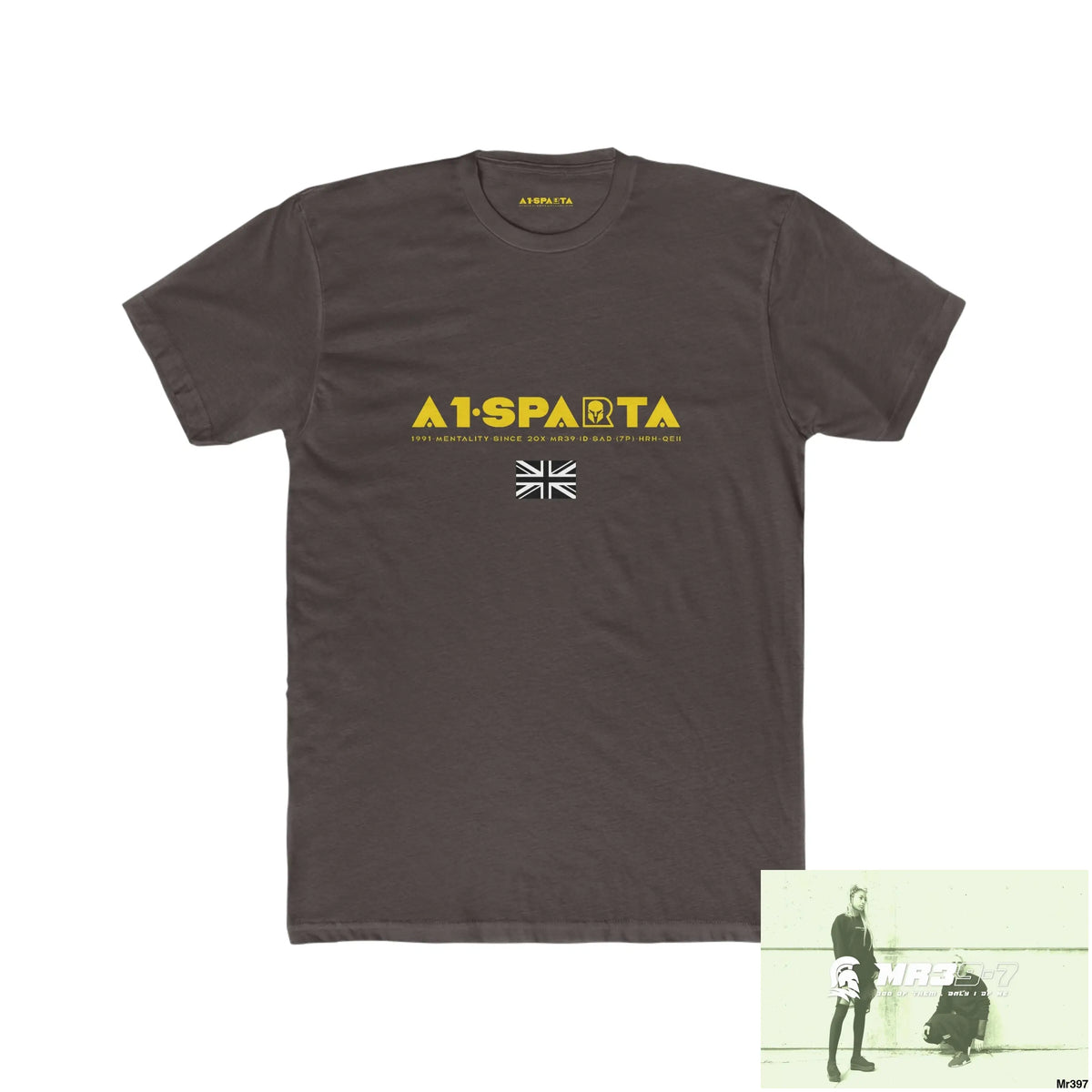 A1•Sparta My life My Deaths Their Plans Failed. Men’s Cotton Crew Tee Solid Dark Chocolate / S T-Shirt