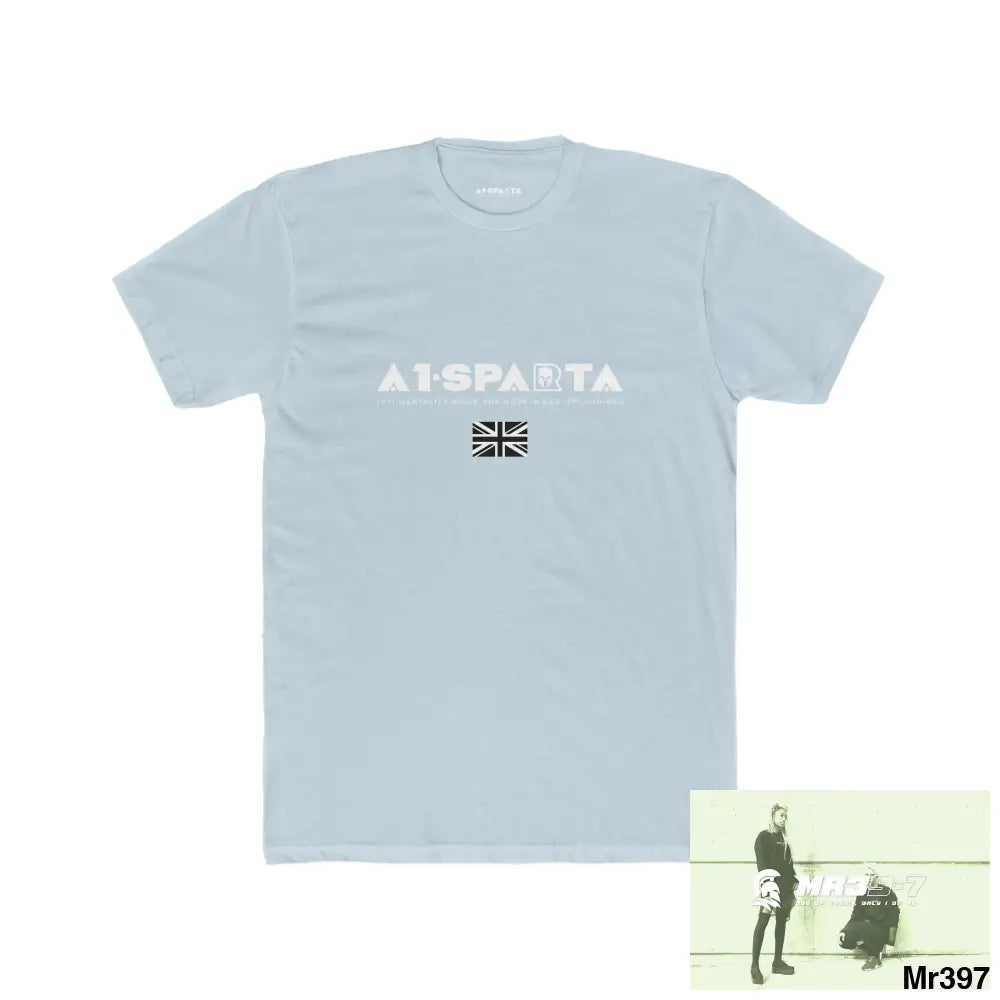 A1-Sparta My Life My Deaths Their Plans,Failed Tactical GB Men’s Cotton Crew Tee Solid Light Blue / S T-Shirt