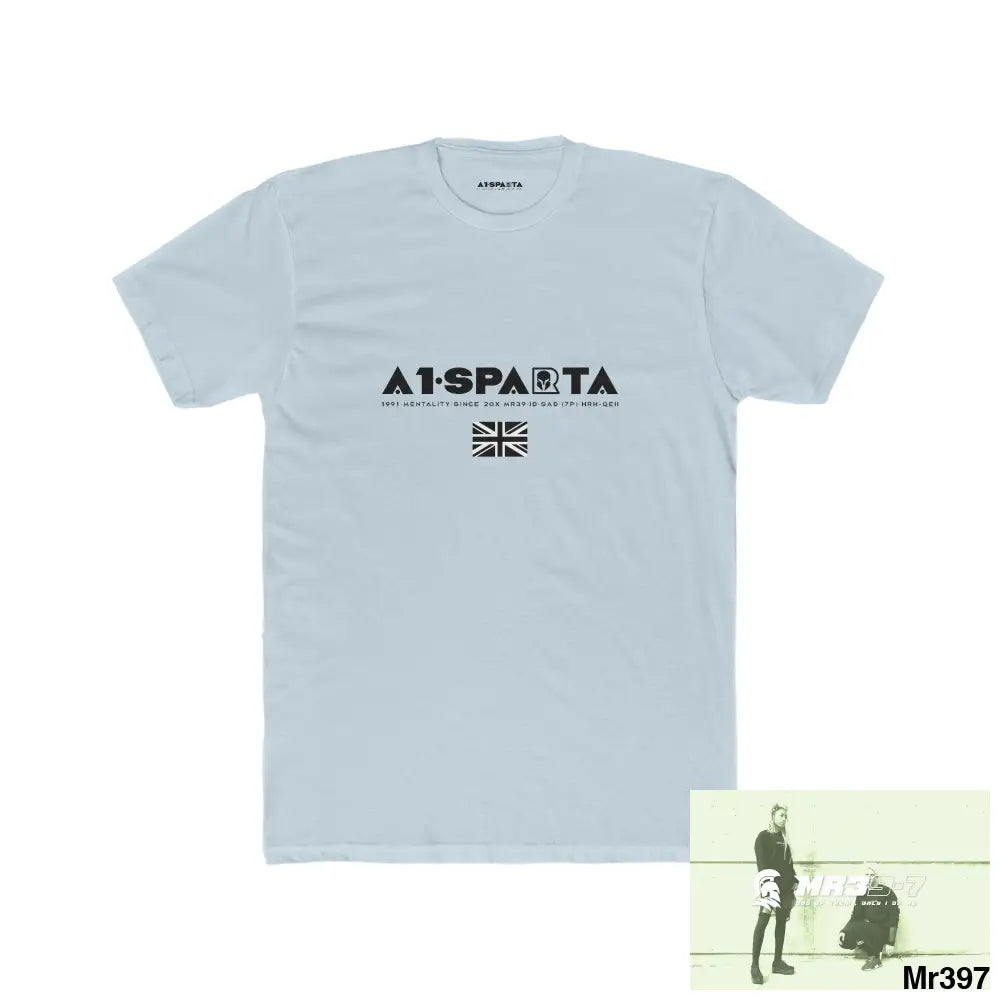 A1-Sparta My Life My Deaths Their Plans Failed Tactical GB Men’s Cotton Crew Tee Solid Light Blue / S T-Shirt