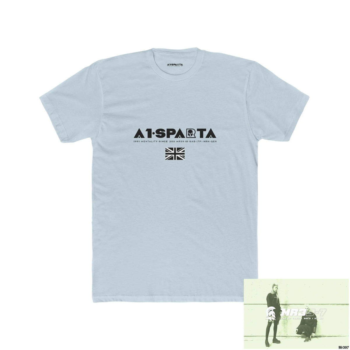 A1-Sparta My Life My Deaths Their Plans Failed Tactical GB Men’s Cotton Crew Tee Solid Light Blue / S T-Shirt