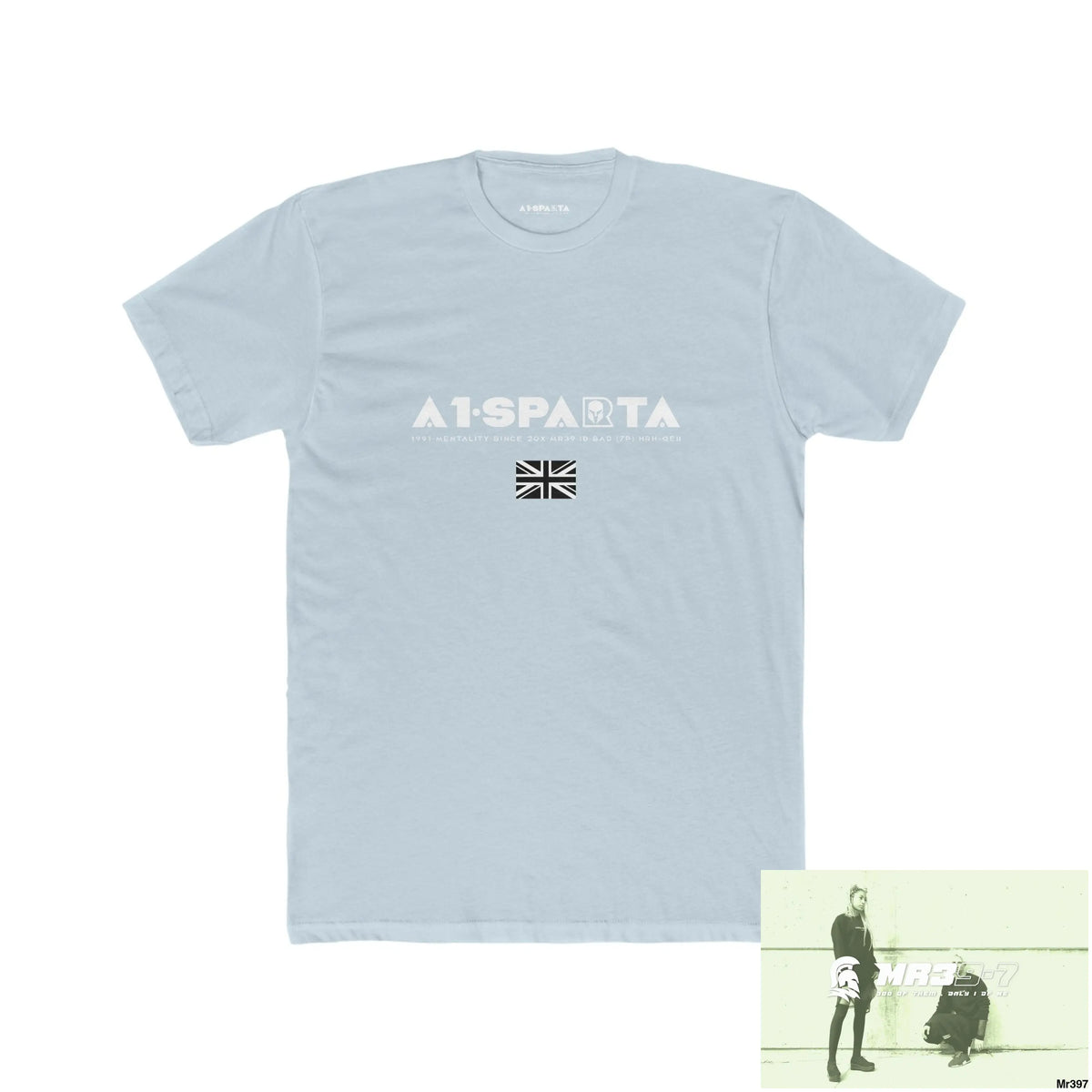 A1-Sparta My Life My Deaths Their Plans,Failed Tactical GB Men’s Cotton Crew Tee Solid Light Blue / S T-Shirt