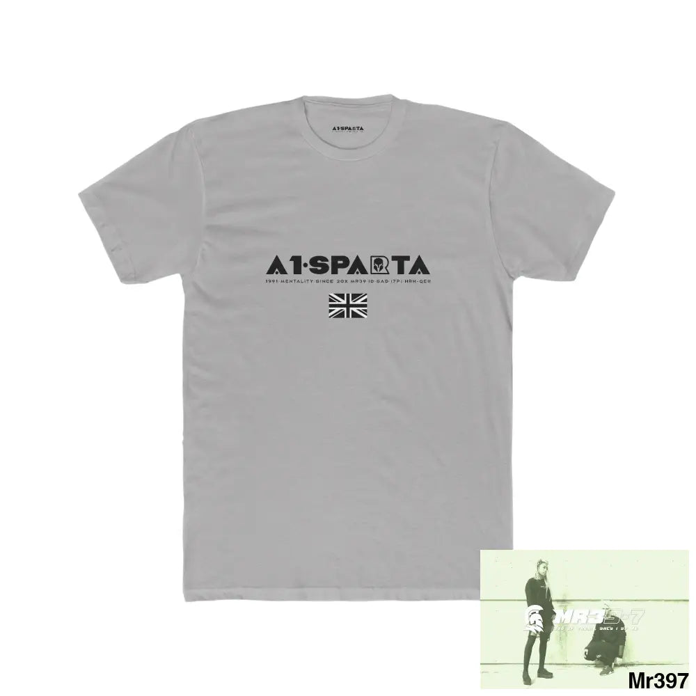 A1-Sparta My Life My Deaths Their Plans Failed Tactical GB Men’s Cotton Crew Tee Solid Light Grey / S T-Shirt