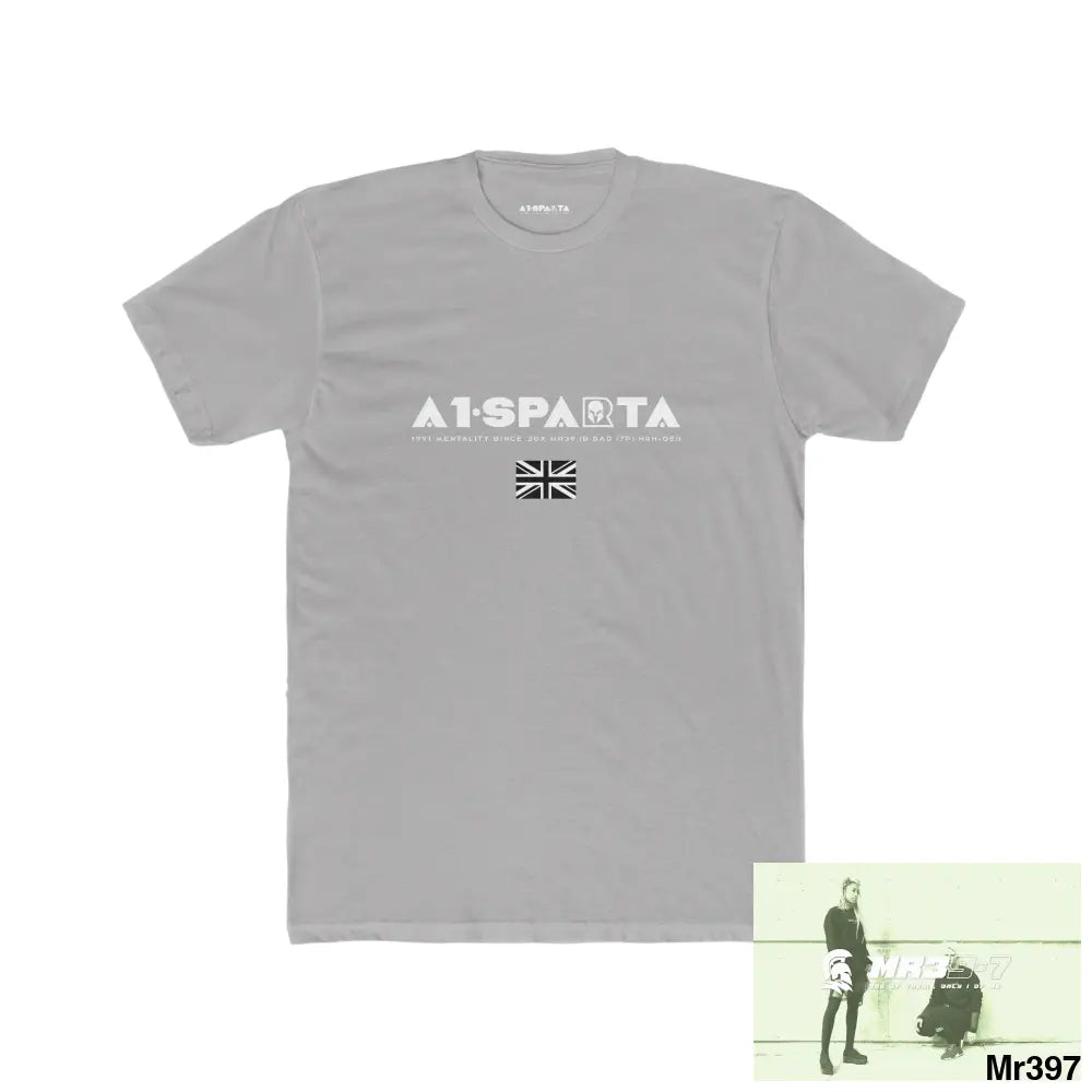 A1-Sparta My Life My Deaths Their Plans,Failed Tactical GB Men’s Cotton Crew Tee Solid Light Grey / S T-Shirt