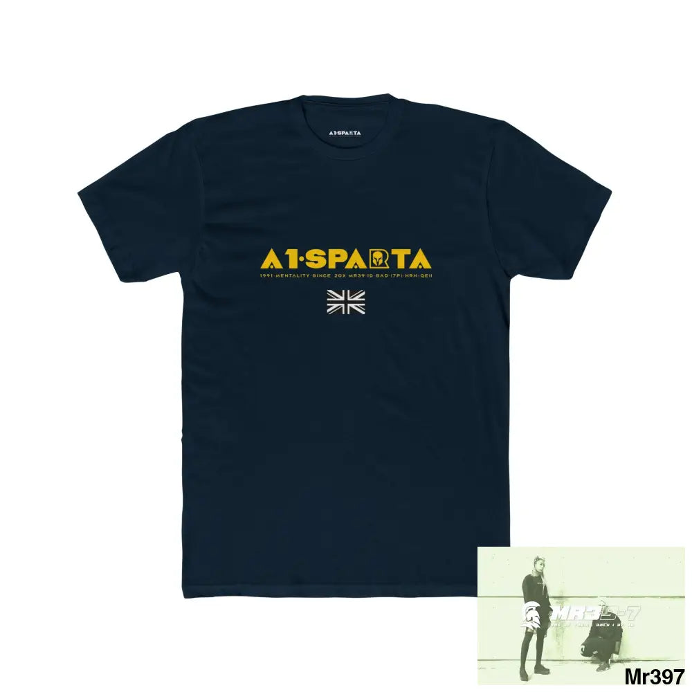A1-Sparta My Life My Deaths Their Plans,Failed Tactical GB Men’s Cotton Crew Tee Solid Midnight Navy / XS T-Shirt