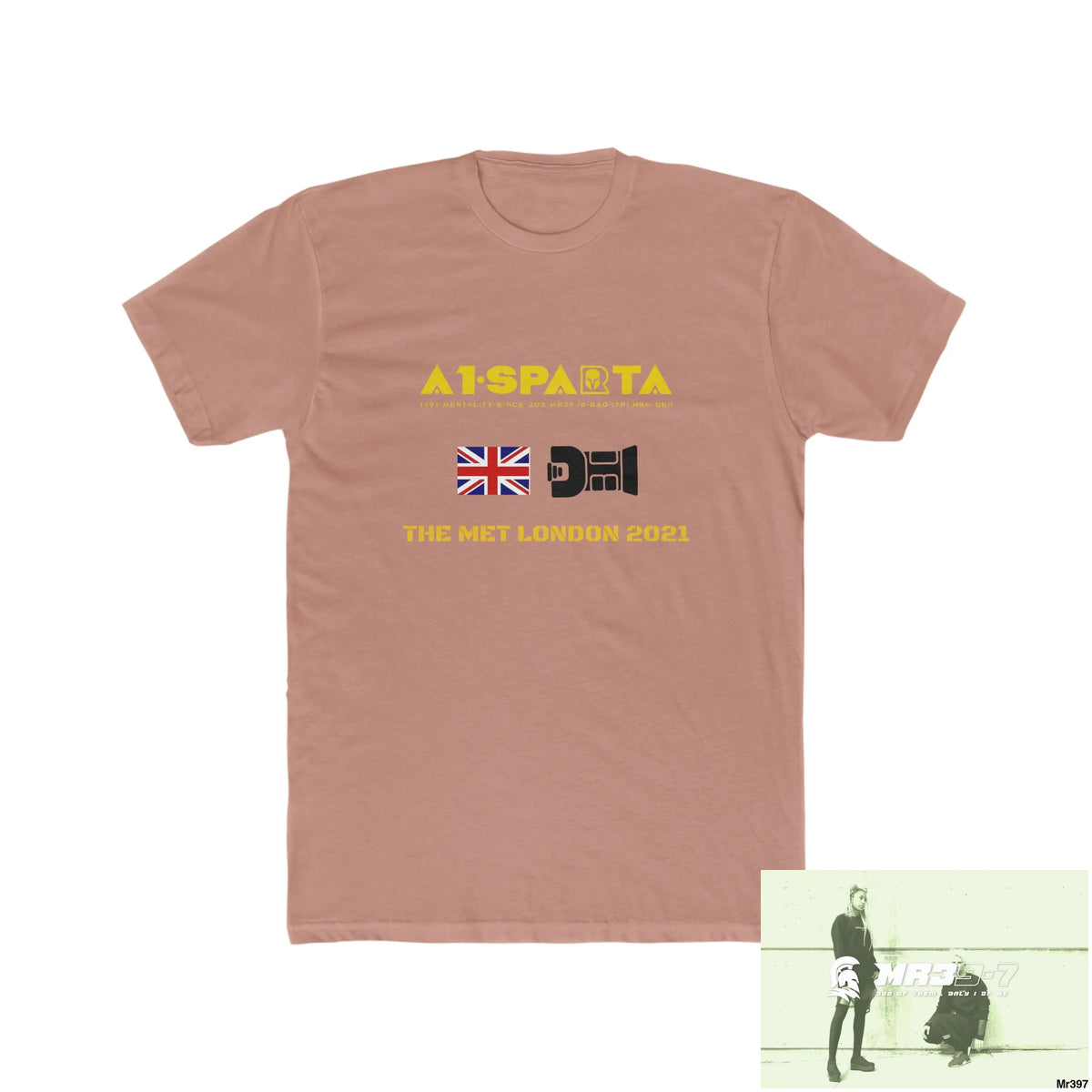 A1-Sparta One flew over the Redwoods Centre - Men’s Cotton Crew Tee Solid Desert Pink / S T-Shirt