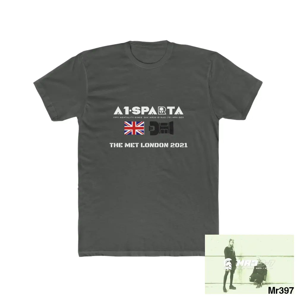 A1-Sparta One flew over the Redwoods Centre - Men’s Cotton Crew Tee Solid Heavy Metal / XS T-Shirt