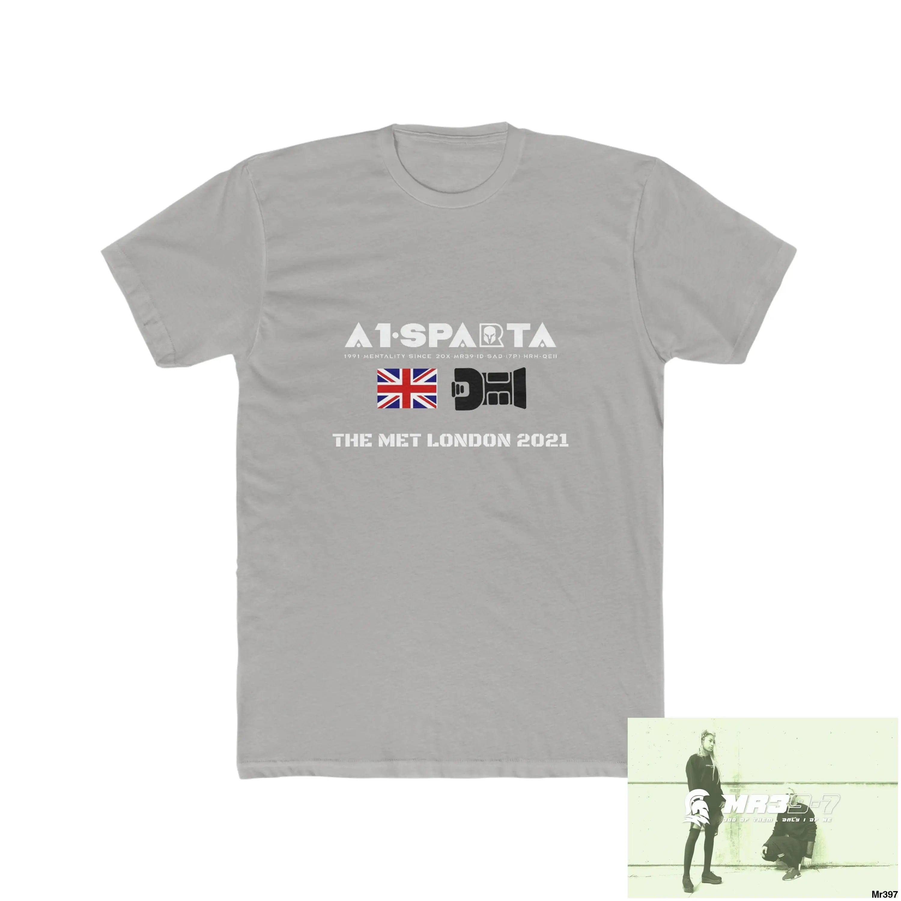 A1-Sparta One flew over the Redwoods Centre - Men’s Cotton Crew Tee Solid Light Grey / S T-Shirt