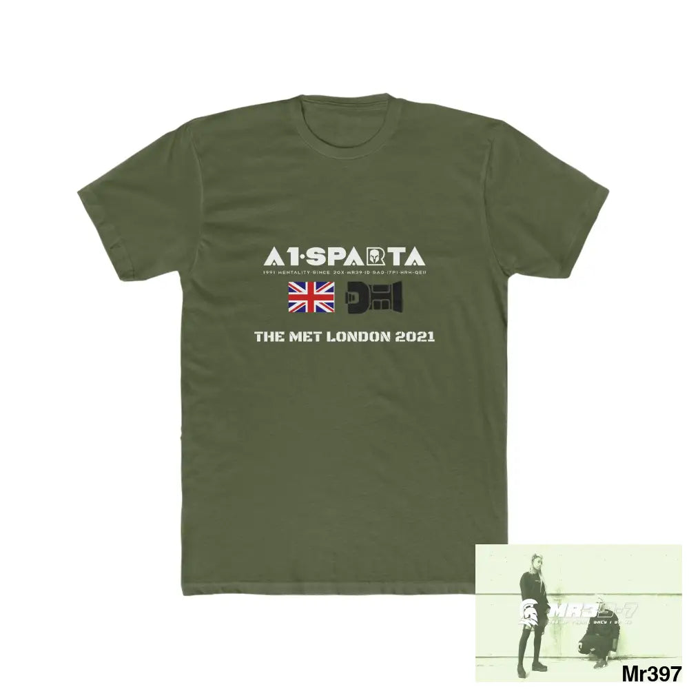 A1-Sparta One flew over the Redwoods Centre - Men’s Cotton Crew Tee Solid Military Green / XS T-Shirt